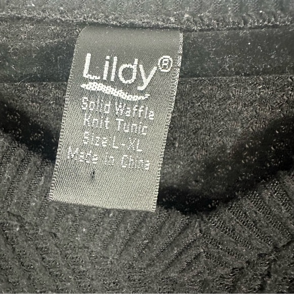 Lildy Black Waffle Knit Tunic Women’s L-XL - Picture 9 of 10